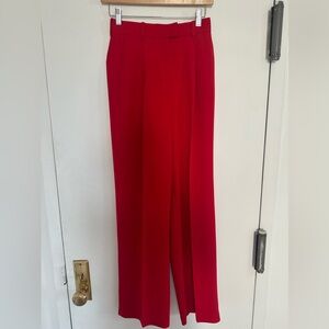 Babaton Red Trousers Flowing Wide-Leg Design